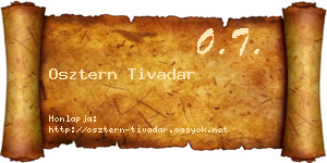Osztern Tivadar névjegykártya